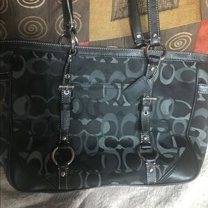 Coach Black and Gray Shoulder Bag